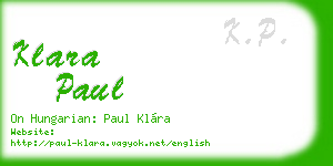 klara paul business card