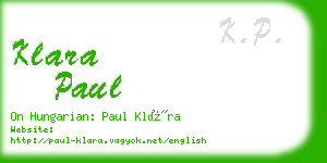 klara paul business card